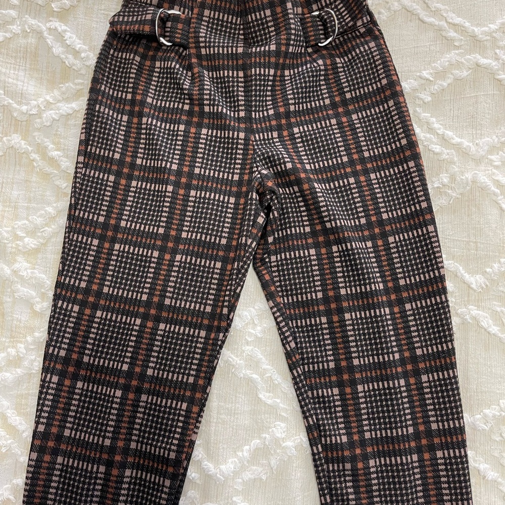 High waist houndstooth pants